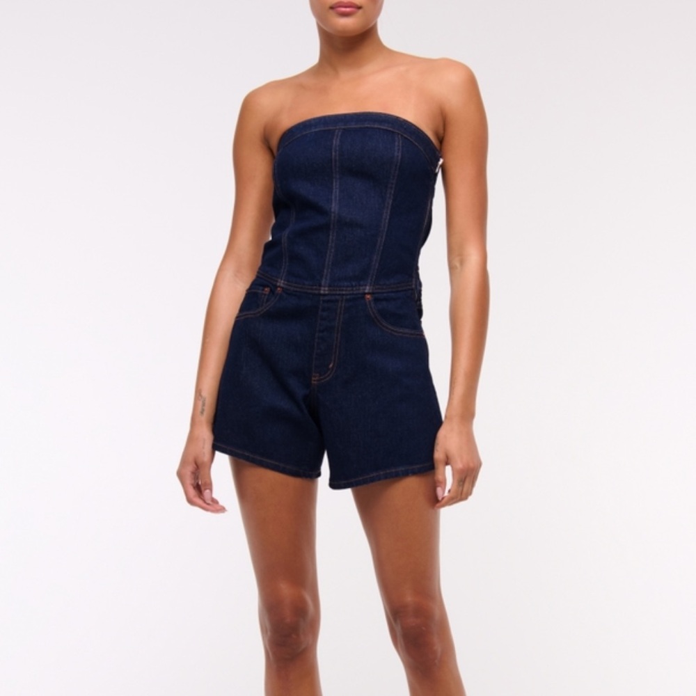 Abercrombie Strapless Denim Romper
